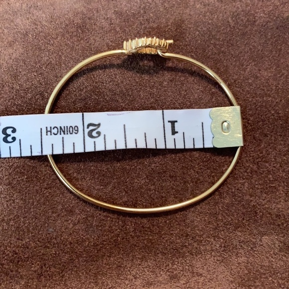 Avon Plaza Collection simulated sapphire diamond heart gold tone hook bangle - Picture 7 of 7